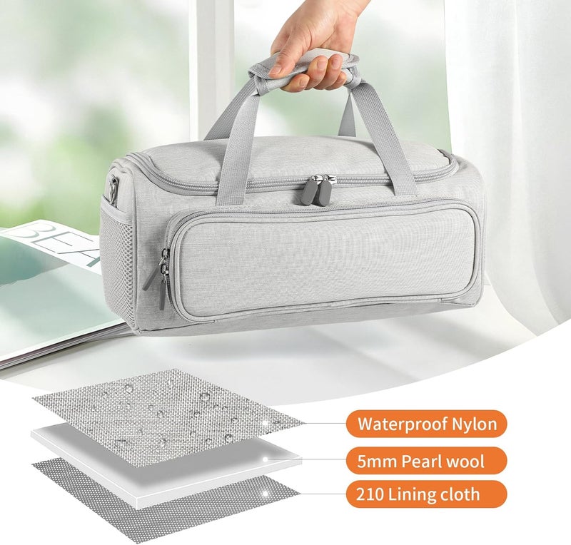 LEFORZ Carrying Case Compatible with Cricut Joy Xtra Smart Cutting Machine(13.7''L x 6.2''W x 5.9''H),Protable Storage Bag with Shoulder Strap Compatible with Cricut Joy Xtra Accessories,Cricut Tools,Grey - Image 4